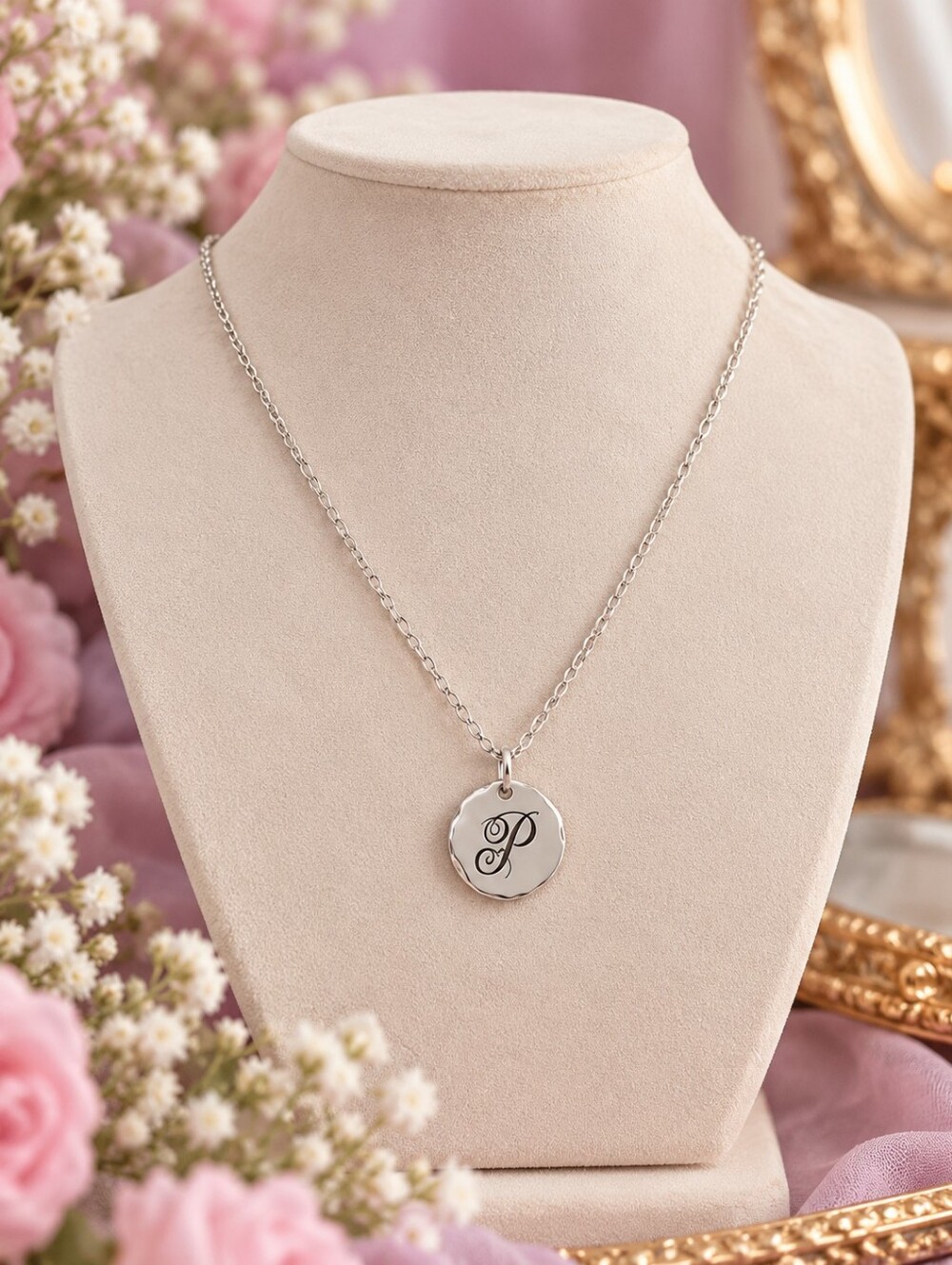 Personalized 'P' Silver Necklace Plunder